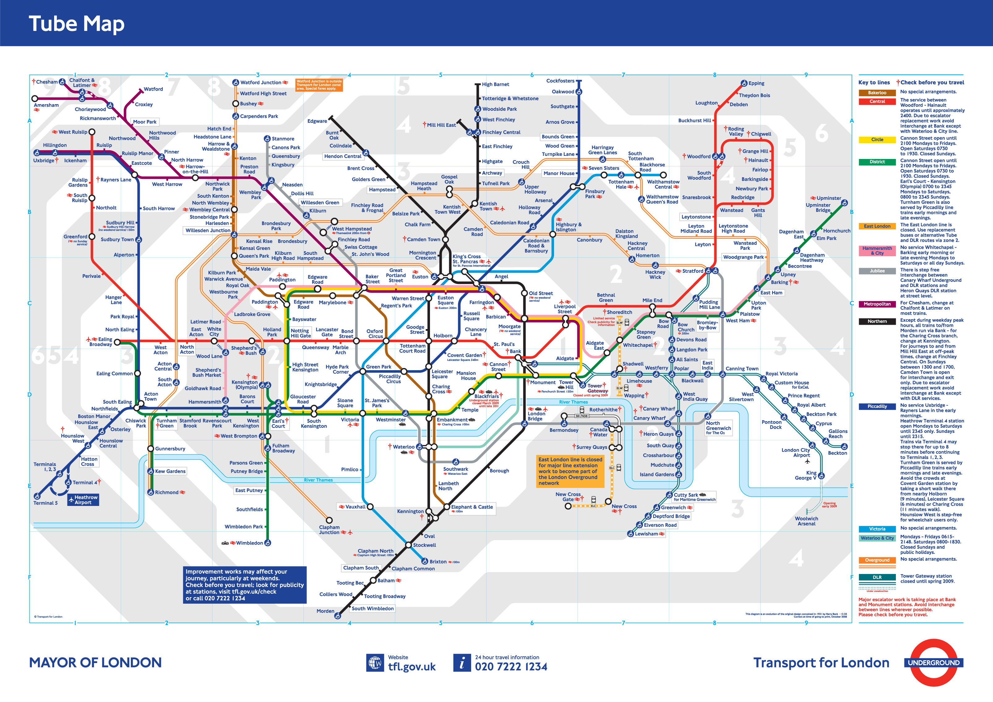 London Underground Tube Map Printable