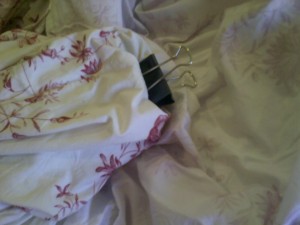Binder Clips on the Duvet Cover