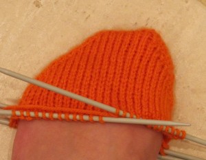 Orange Sock in Progress